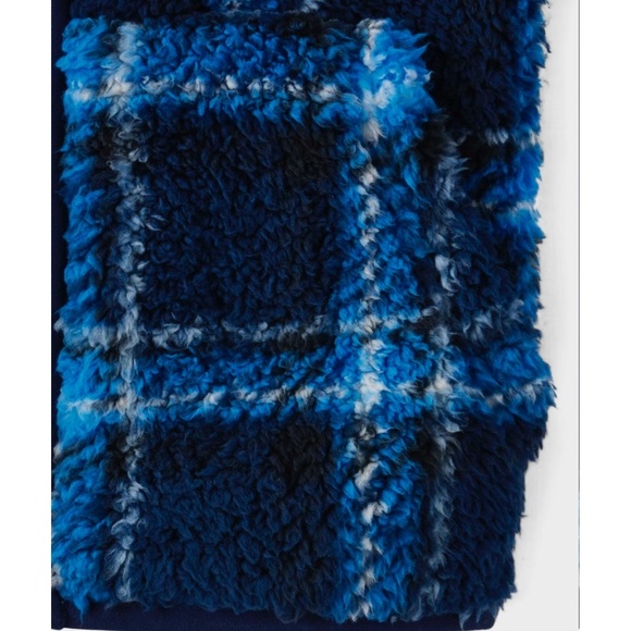 💙 Boys Print Sherpa Zip-Up Jacket - Blue NWT - Picture 2 of 2